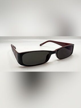 Zenni 839118 Black Burgundy Oval Sunglasses Frames Only